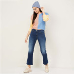 Women Stonewashed Skinny Fit Bootcut Jeans