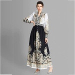 Women Black & White Ethnic Motifs Printed Maxi Dress