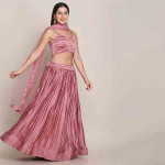 Pink Silk Flared Lehenga