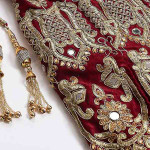 Maroon Poly Silk Aline Lehenga