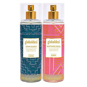 Global Desi Star Gazer & Rhythmic Soul Pack of 2 Body Mist 200ML each Long Lasting Scent Spray