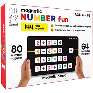 Magnetic Number Fun - with 80 Number Magnets, 64 Operator Magnets