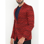Red Cotton Casual Blazer