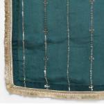 Green & Silver-Toned Embellished Unstitched Dress Material