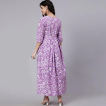 Lavender Floral Maternity Empire Maxi Dress