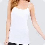 Women's Long Camisole Tank Top Basic Long Length Adjustable Spaghetti Strap Solid Cotton Camisoles Cami Tank Top