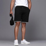 Men Black Typography Printed Shorts