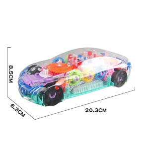 Plastic 3D with 360 Degree Rotation, Gear Simulation Mechanical Sound and Light Car Toy