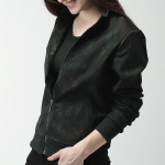 Women Black & Green Printed Bombe