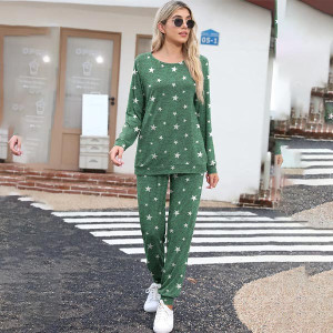 Womens Pajama Set Long Sleeve Sleepwear Nightwear Soft Pjs Lounge Sets With Pockets