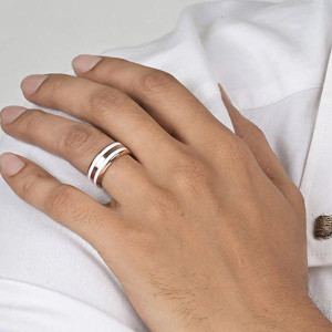 Men Rose Gold-Toned Band Ring